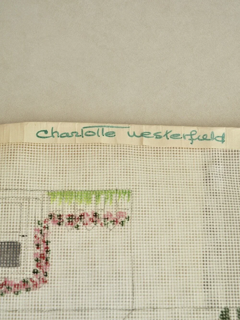 Charlotte Westerfield Vintage Hand Paint Needlepoint Canvas 3D House Brick Cover